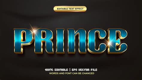 Premium Vector Royal Prince Luxury Gold 3d Editable Text Effect