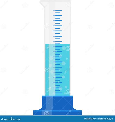 Cylinder Graduated Tube Vector Glass Chemistry Measuring Volume Stock