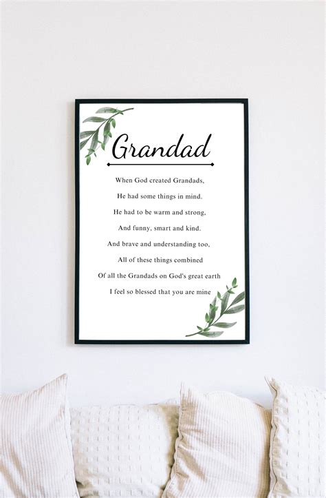 Grandad Poem Printable Poem Grandad Birthday T For Grandpa On Fathers Day Grandpa Wedding Jw