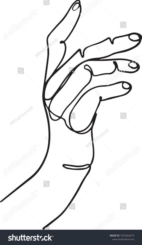 One Line Hands Vector Drawing Hand Icon Hands Royalty Free Stock