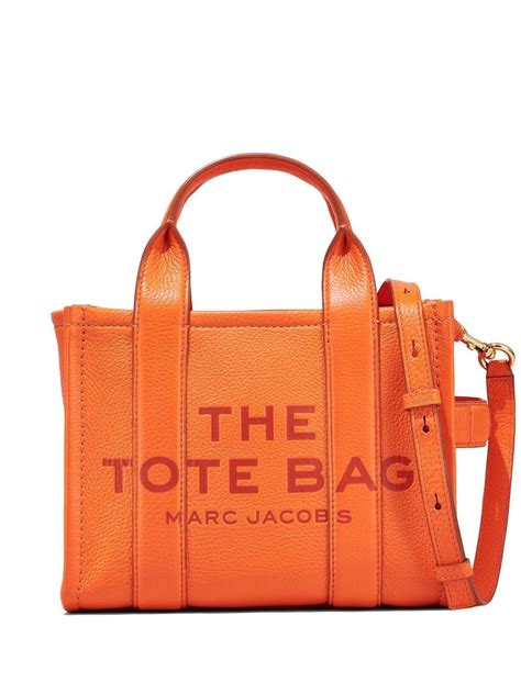 Marc Jacobs The Leather Mini Tote Bag In Orange ModeSens