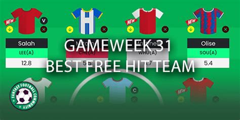 Gameweek Best Free Hit Team Fantasy Football Community