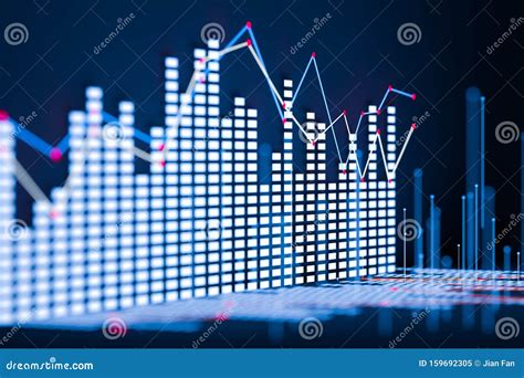 Business Chart With Line Graph Bar Chart And Numbers On Dark