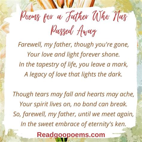 Farewell, My Father: 5 Poems for a Father Who Has Passed Away