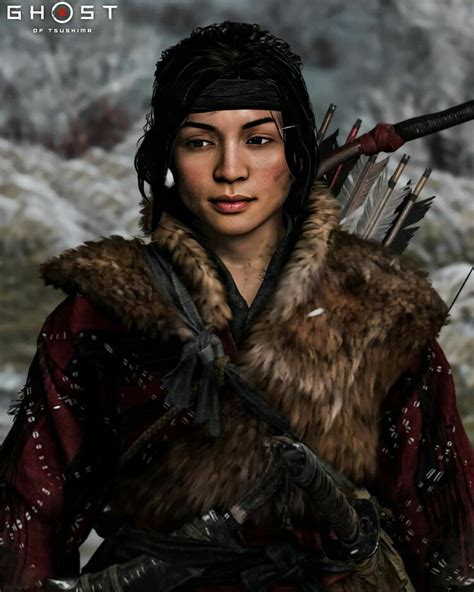 Ghost Of Tsushima Art Samurai Warrior With Fur Collar