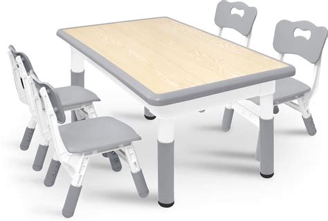 Naizy Table Pour Enfant X Cm Avec Chaises R Glables En Hauteur