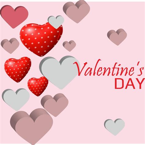 Background Valentine Day Happy Valentines Day Banner With 3d Red Heart