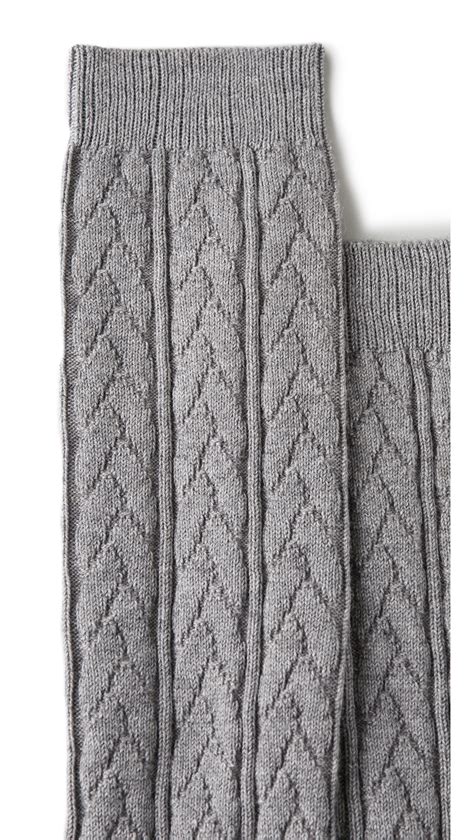 Falke Striggings Cable Knit Knee High Socks Grey In Gray Lyst