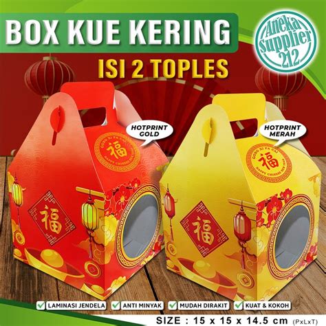 Jual Box Kue Kering IMLEK Dus Kotak Chinese New Year Isi 2 Toples 5