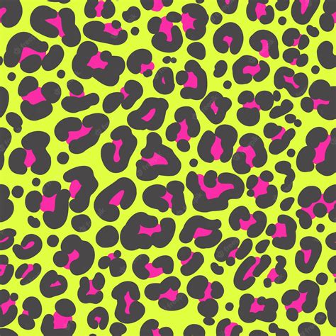 Premium Vector Leopard Print Seamless Pattern Neon Cheetah Skin Black And Pink Spots On Bright