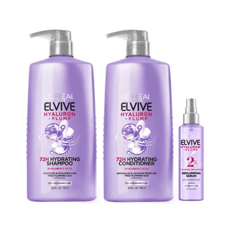 Loreal Paris Elvive Hyaluron Plump Hydrating Shampoo Conditioner And