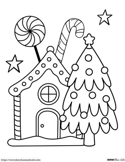 7 Free Gingerbread House Coloring Pages (Printable PDF)