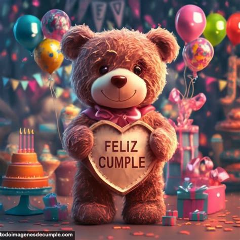 Imágenes de cumpleaños con osito de peluche tierno in 2024 Happy