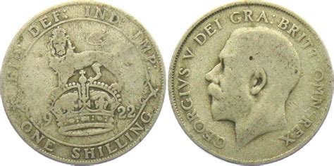 Großbritannien 1 Shilling 1922 George V 1910 1936 s ss MA Shops