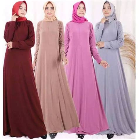 Jual Gamis Jersey Non Bergo Polos Busui Shopee Indonesia