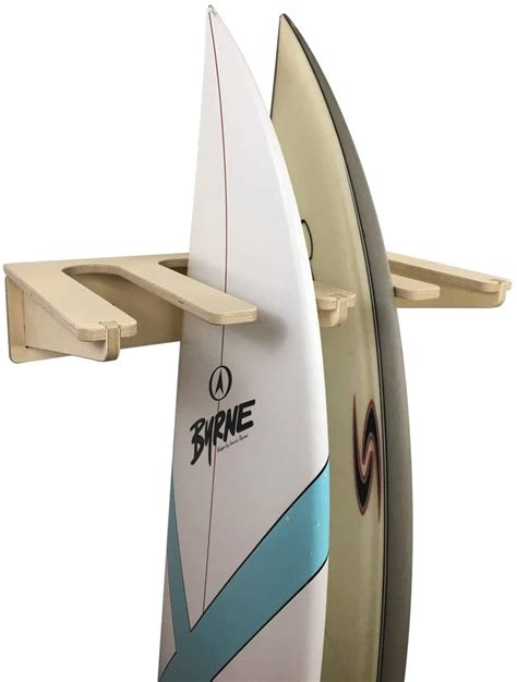 Wooden Vertical Quad Surfboard Wall Rack - 4 surfboard storage rack NZ | Curve Surfboard ...