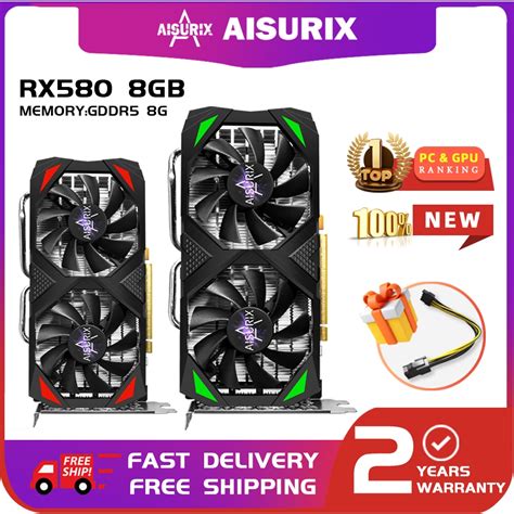 AISURIX RX 580 8GB Graphics Card Computer GPU Video Card GDDR5 256Bit