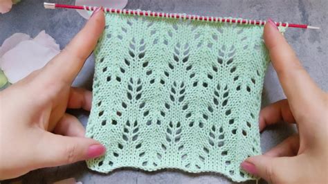 Easy Lace Leaves Stitch Ajour Blattmuster Stricken Punto Hojas