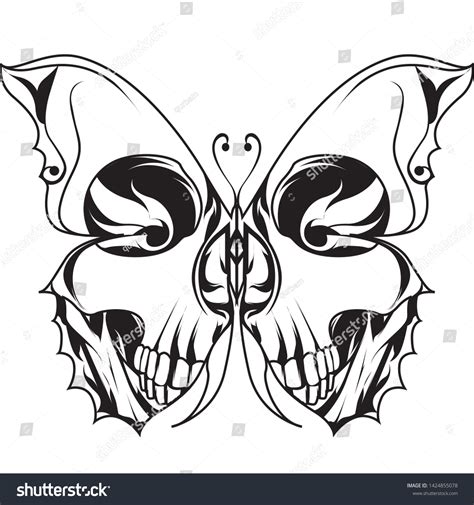 Butterfly Skull Vector Illustration Modern Design Vector De Stock