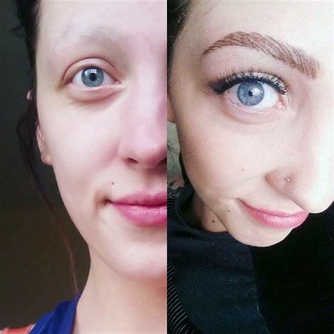 Before And After Tattooed Brows Permanent Makeup Nose Ring Makeup