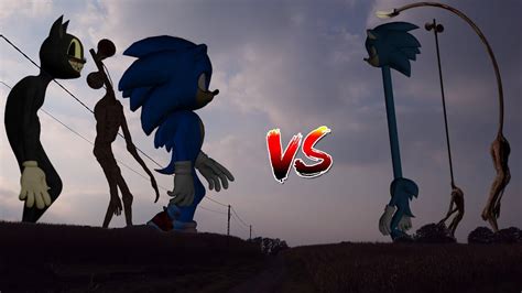 Team Siren Head Sonic The Hedgehog Cartoon Cat Vs Team Long Neck