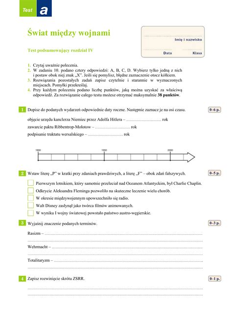 Sprawdzian Z Historii Klasa 4 Rozdział 1