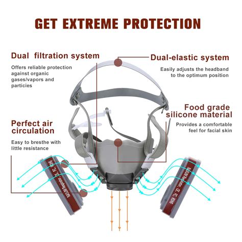 Nasum Respirator Mask With Protective Goggles For Paint Spray Dust