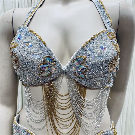 ‘silver With Golden Sprinkles Bra And Belt Ameras Palace Belly Dance