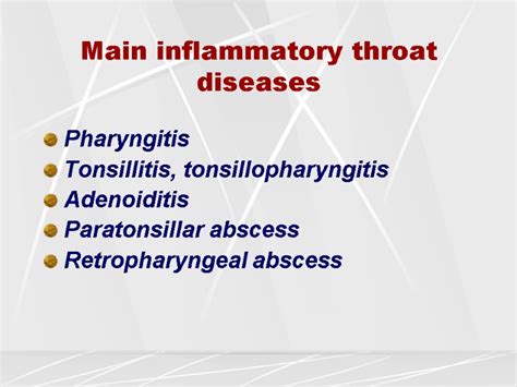 Differential Diagnosis Of Pharyngitis Main Inflammatory Throat Diseases