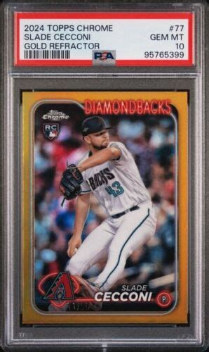 2024 Topps Chrome Slade Cecconi Rookie 50 True Gold Refractor PSA 10