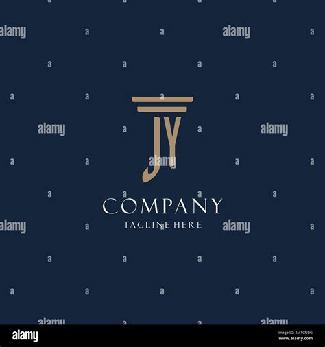 Jy Initial Monogram Logo For Law Office Lawyer Advocate With Pillar