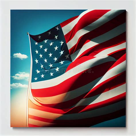 Realistic Usa Flag Generative Ai Stock Illustration Illustration Of