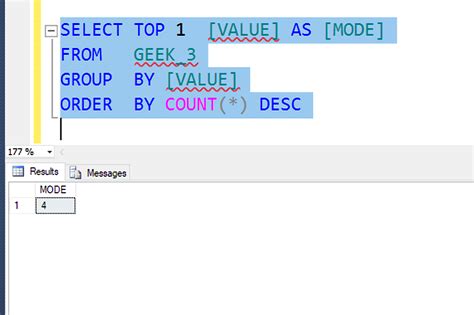 Mean And Mode In Sql Server Geeksforgeeks