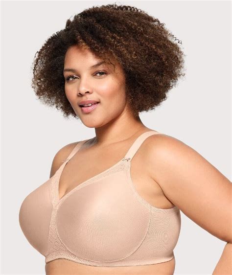 Glamorise Magiclift Seamless Support Wire Free T Shirt Bra Cafe Curvy