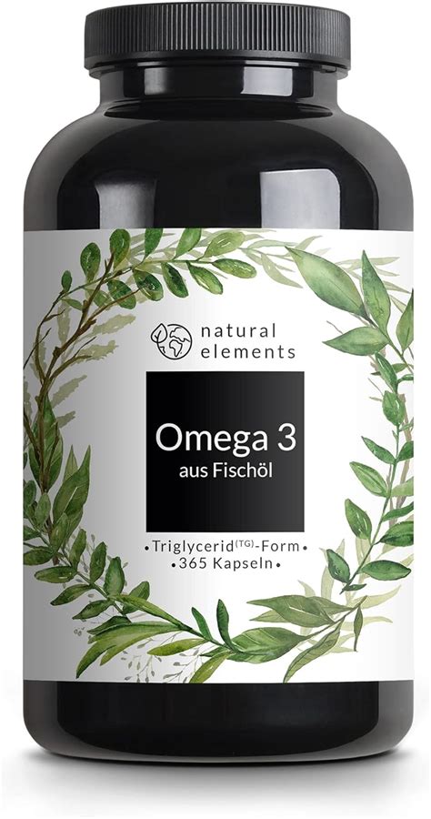 Omega 3 365 Kapseln 1000mg Fischöl pro Kapsel mit EPA und DHA in