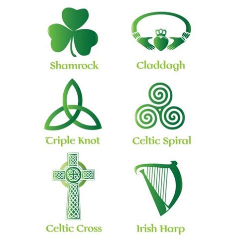 6 Irish & Celtic Symbols Vector Set - GooLoc