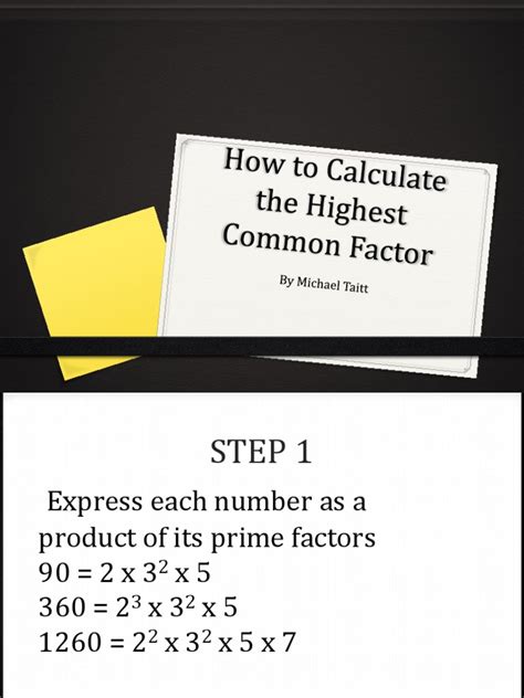 Calculating The Hcfpptx