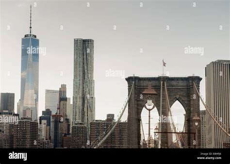 Brooklyn Bridge Lower Manhattan New York USA Stock Photo Alamy