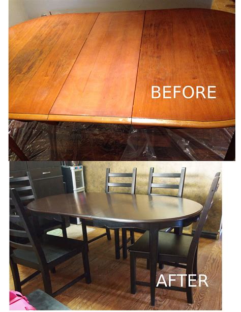 Table Refinished In General Finishes Gel Stain In Java And Black