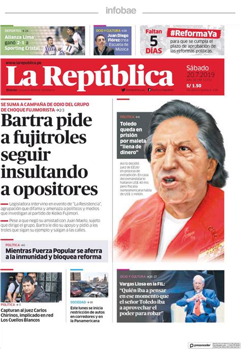 La República Perú 20 De Julio De 2019 Infobae