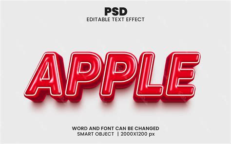 Apple Text Effect Photoshop Premium Psd File