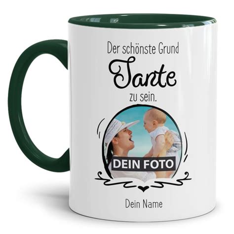 Fototasse für Tante Der schönste Grund Dunkelgrün Print Roy