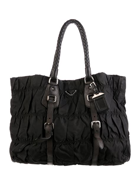 Prada Tessuto Gaufre Tote Bag Black Totes Handbags Pra The