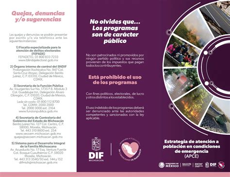 Dif Triptico Estrategia De Atenci N A Poblaci N En Condiciones De