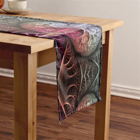 Heartbeat Abstract Surreal Fantasy Fractal Art Short Table Runner Zazzle