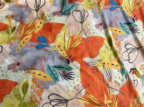 Print Viscose Fabric by the Yard - Etsy