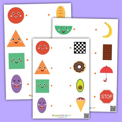 Free Printable Shapes Matching Worksheets for Kindergarten