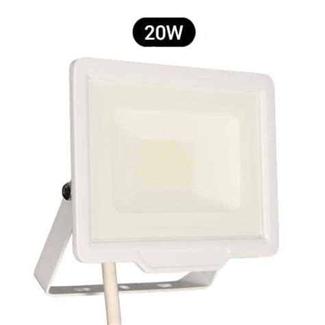 Projecteur extérieur LED extra plat précâblé ARLUX Kali IP65 20W blanc