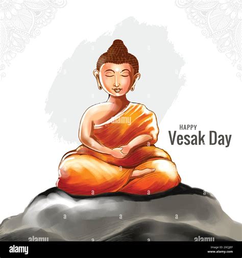 Happy Buddha Purnima Vesak Day Traditional Background Stock Vector