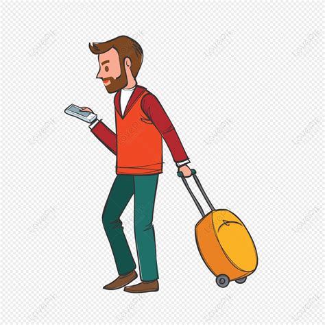 A Man With A Suitcase PNG Transparent Image And Clipart Image For Free